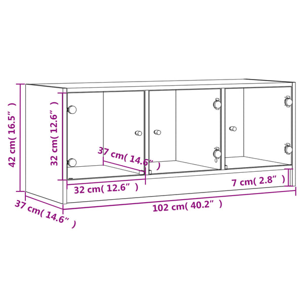 Sonoma-tammi tv-taso Violica 102x37x42cm (lasiovilla)