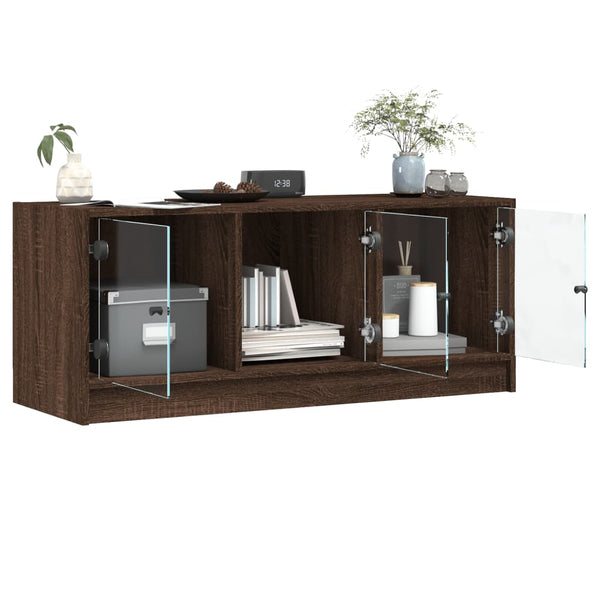 Ruskea tv-taso Violica 102x37x42cm (lasiovilla tammi)