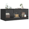Schwarzer Couchtisch mit Glastüren Lura 102x50x42cm
