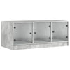 Betongrauer Couchtisch Lura 102x50x42cm (mit Glastür)