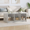 Betongrauer Couchtisch Lura 102x50x42cm (mit Glastür)
