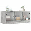 Betongrauer Couchtisch Lura 102x50x42cm (mit Glastür)