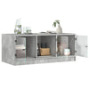 Betongrauer Couchtisch Lura 102x50x42cm (mit Glastür)
