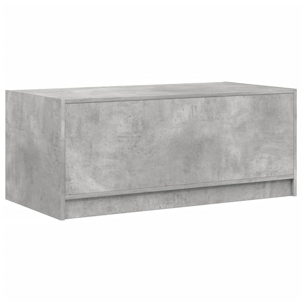 Betongrauer Couchtisch Lura 102x50x42cm (mit Glastür)