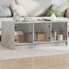Betongrauer Couchtisch Lura 102x50x42cm (mit Glastür)