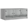 Grauer Couchtisch Lura 102x50x42cm (mit Glastür Sonoma)