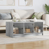 Grauer Couchtisch Lura 102x50x42cm (mit Glastür Sonoma)
