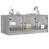 Grauer Couchtisch Lura 102x50x42cm (mit Glastür Sonoma)