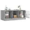 Grauer Couchtisch Lura 102x50x42cm (mit Glastür Sonoma)