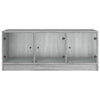 Grauer Couchtisch Lura 102x50x42cm (mit Glastür Sonoma)