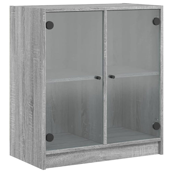 Grauer Beistellschrank Istoric 68x37x75,5cm (mit Glastür Sonoma)