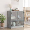 Grauer Beistellschrank Istoric 68x37x75,5cm (mit Glastür Sonoma)