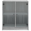 Grauer Beistellschrank Istoric 68x37x75,5cm (mit Glastür Sonoma)