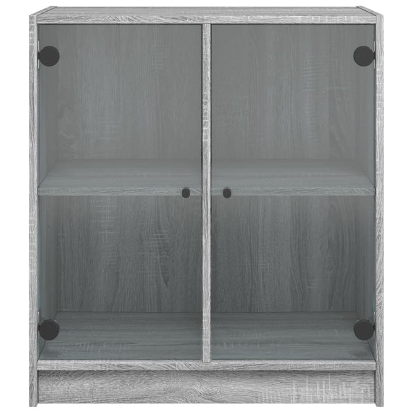 Grauer Beistellschrank Istoric 68x37x75,5cm (mit Glastür Sonoma)