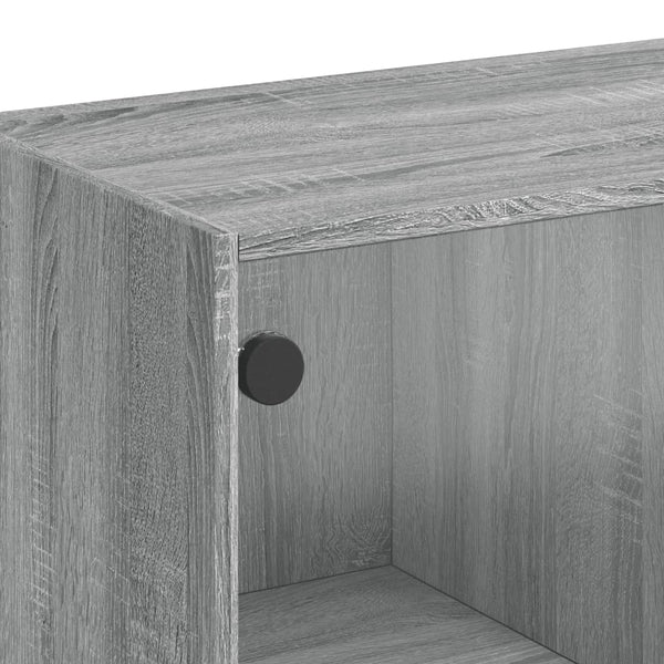 Grauer Beistellschrank Istoric 68x37x75,5cm (mit Glastür Sonoma)