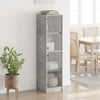 Schrank mit Glastüren betongrau 35x37x142 cm