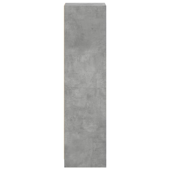 Schrank mit Glastüren betongrau 35x37x142 cm