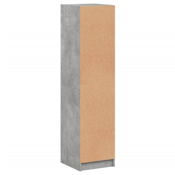 Schrank mit Glastüren betongrau 35x37x142 cm