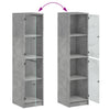 Schrank mit Glastüren betongrau 35x37x142 cm