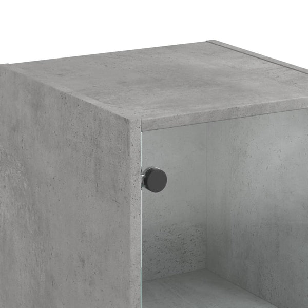 Schrank mit Glastüren betongrau 35x37x142 cm