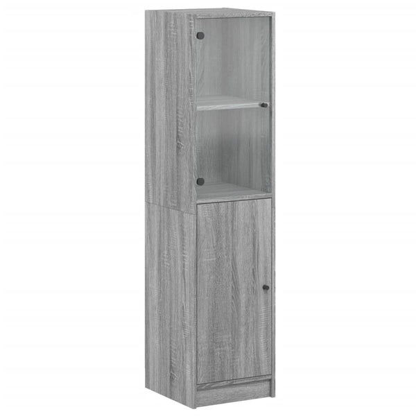 Grauer Schrank mit Glastür Marascu 35x37x142cm (Sonoma)