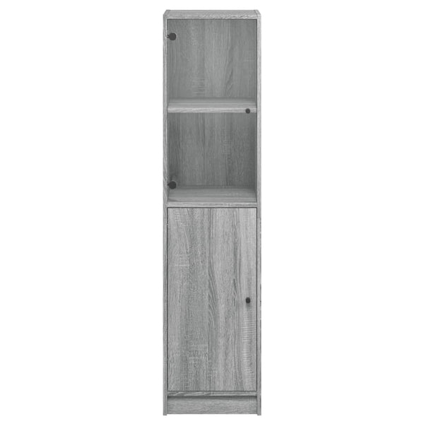 Grauer Schrank mit Glastür Marascu 35x37x142cm (Sonoma)