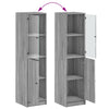 Grauer Schrank mit Glastür Marascu 35x37x142cm (Sonoma)