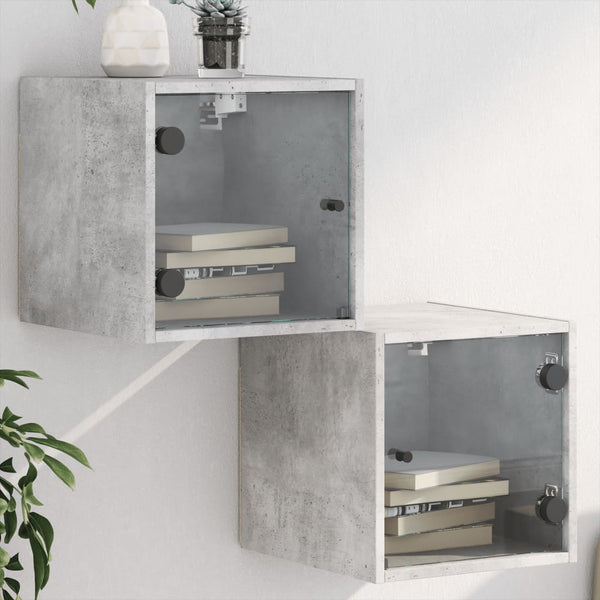 Nachttische Nicia betongrau 35x37x35cm (2 Stk.)