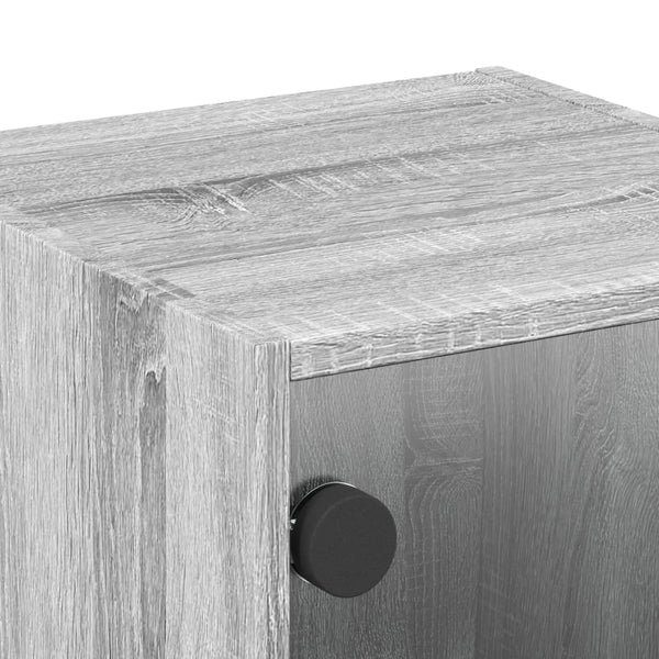 Nachtschrank Nicia 35x37x35cm mit Glastür, grau