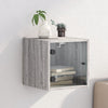 Nachtschrank Nicia 35x37x35cm mit Glastür, grau