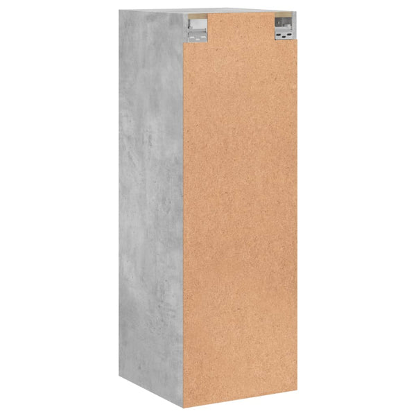 Betoninharmaa seinäkaappi Pava 35x37x100cm (lasiovilla)