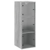 Grauer Wandschrank Pava 35x37x100cm (mit Glastür Sonoma)