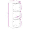 Grauer Wandschrank Pava 35x37x100cm (mit Glastür Sonoma)