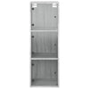 Grauer Wandschrank Pava 35x37x100cm (mit Glastür Sonoma)