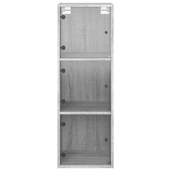 Grauer Wandschrank Pava 35x37x100cm (mit Glastür Sonoma)