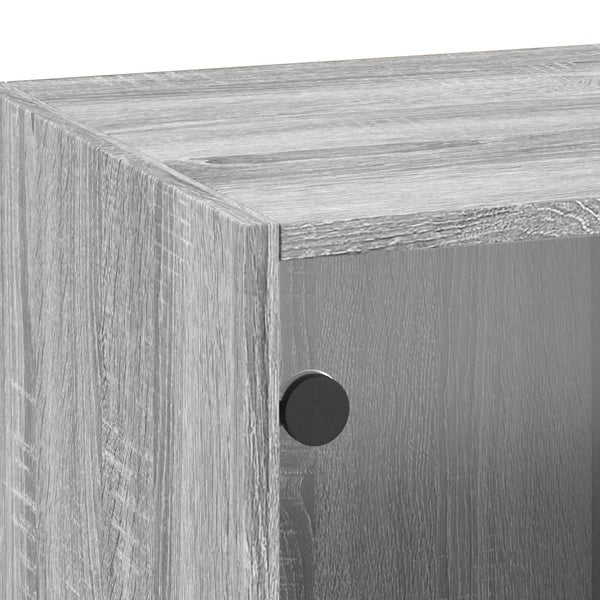Grauer Wandschrank Pava 35x37x100cm (mit Glastür Sonoma)
