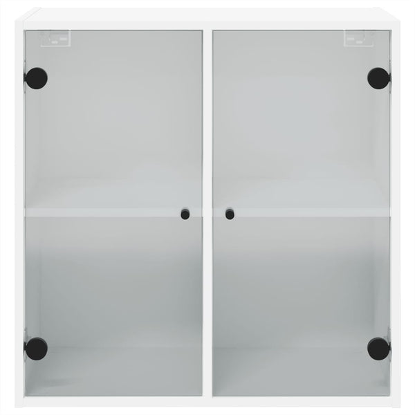 Valkoinen seinäkaappi Mitruca 68x37x68,5cm (lasiovilla)