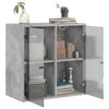 Betongrauer Wandschrank Mitruca 68x37x68,5cm (mit Glastür)