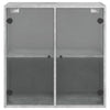 Betongrauer Wandschrank Mitruca 68x37x68,5cm (mit Glastür)