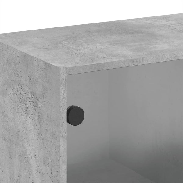 Betongrauer Wandschrank Mitruca 68x37x68,5cm (mit Glastür)