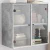 Betongrauer Wandschrank Mitruca 68x37x68,5cm (mit Glastür)