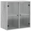 Grauer Hängeschrank Mitruca 68x37x68,5cm (mit Sonoma-Glastür)