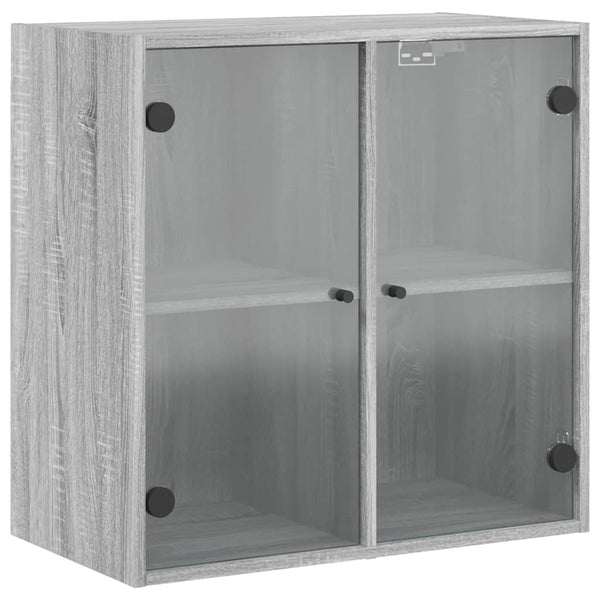Grauer Hängeschrank Mitruca 68x37x68,5cm (mit Sonoma-Glastür)