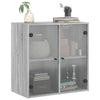 Grauer Hängeschrank Mitruca 68x37x68,5cm (mit Sonoma-Glastür)