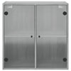 Grauer Hängeschrank Mitruca 68x37x68,5cm (mit Sonoma-Glastür)