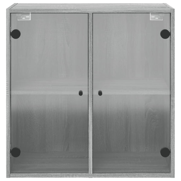Grauer Hängeschrank Mitruca 68x37x68,5cm (mit Sonoma-Glastür)