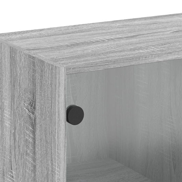 Grauer Hängeschrank Mitruca 68x37x68,5cm (mit Sonoma-Glastür)