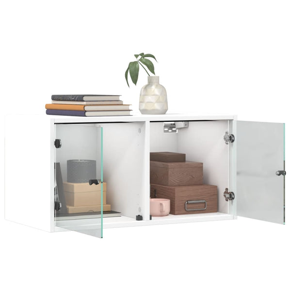 Valkoinen seinäkaappi Crystal 68,5x37x35cm (lasiovilla)