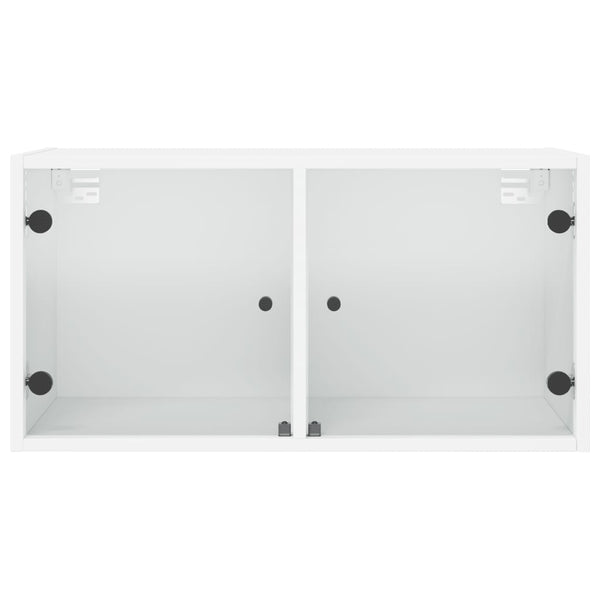 Valkoinen seinäkaappi Crystal 68,5x37x35cm (lasiovilla)