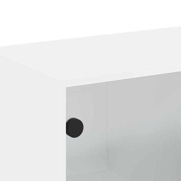 Valkoinen seinäkaappi Crystal 68,5x37x35cm (lasiovilla)